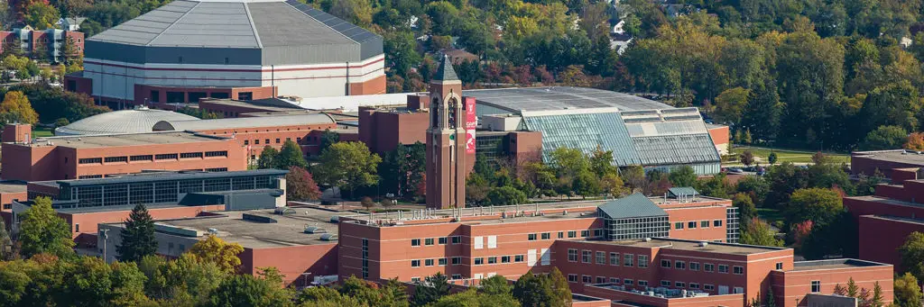 Aerial view of Ball State University.