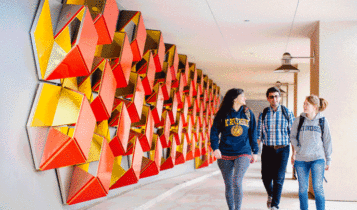 Students walking at the University of California.