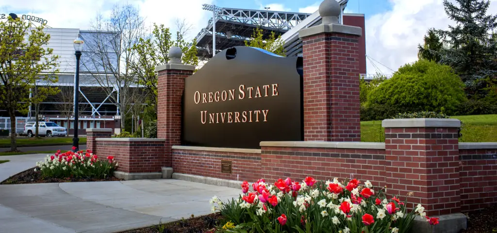 A sign on the Oregon State University campus.