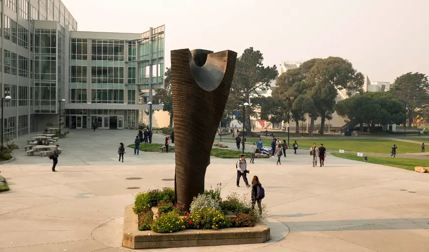 A statue on the San Francisco State University campus.