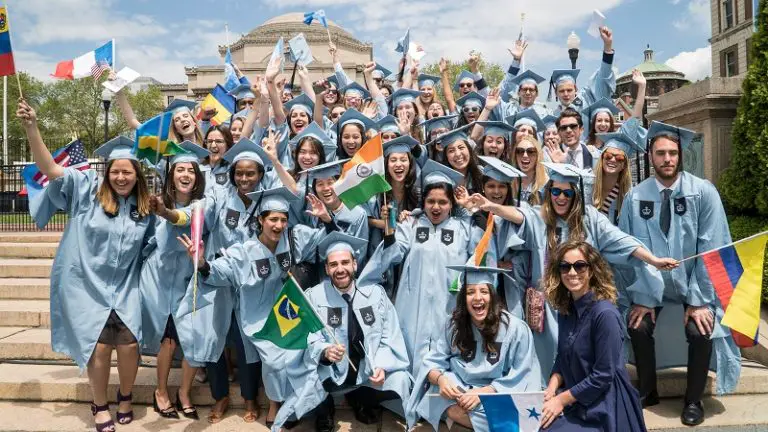 A group of international students who attend Columbia University.