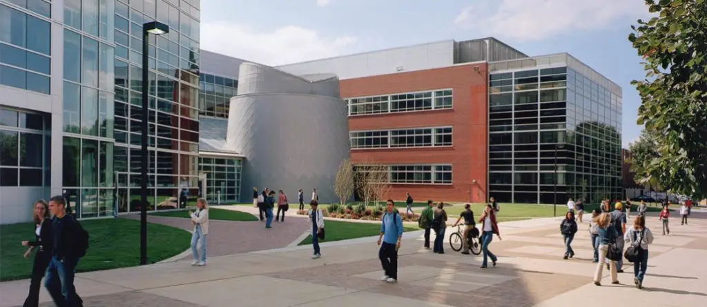 Students on campus at Rowan University.