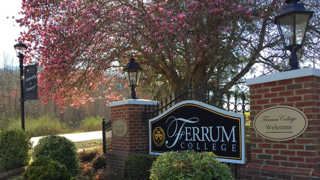 A sign on the Ferrum College campus.
