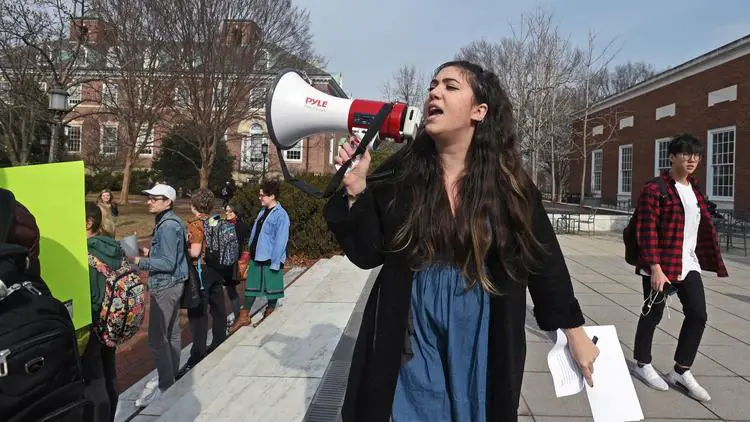 Johns Hopkins University Ph.D. student Erini Lambrides helped organize a protest against the university's contract with ICE.