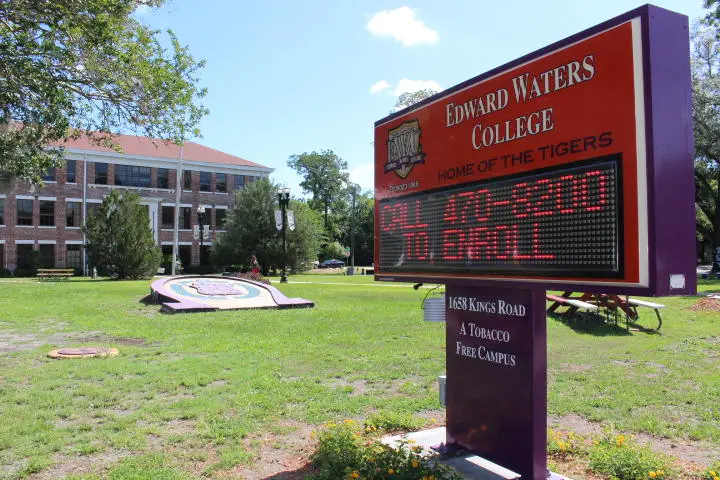 A sign on the Edward Waters College campus.