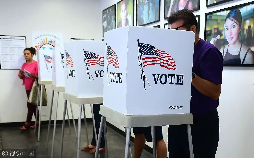 Voters cast their ballots during Early Voting at the Los Angeles County Registrar's Office in Norwalk, California on Nov 5, 2018, a day ahead the midterm elections in the US.