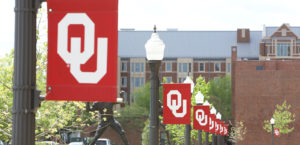 Flags at University of Oklahoma campus
