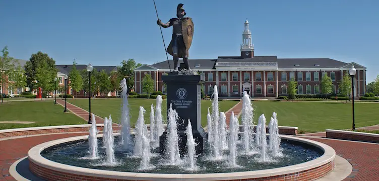 A statue on the Troy University campus.