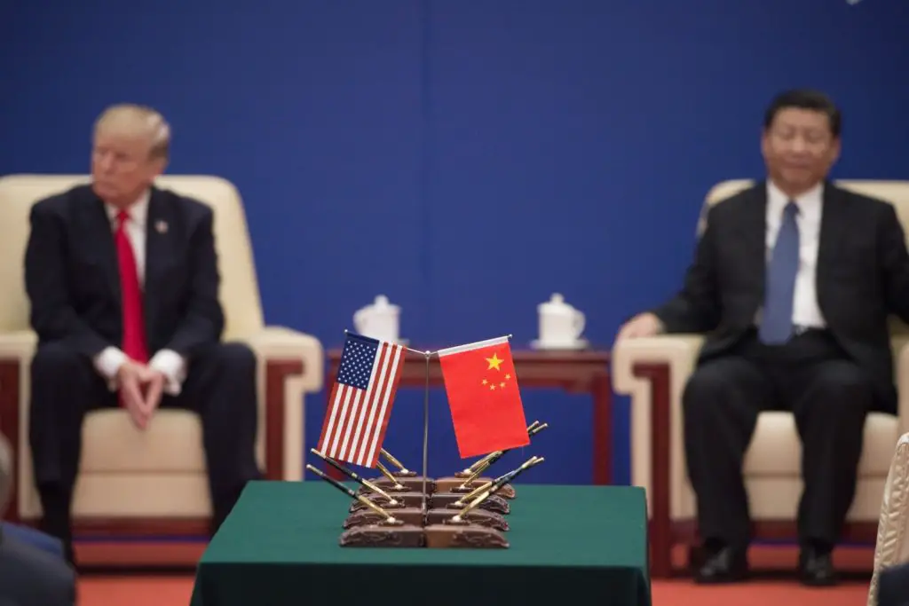 President of the United States Donald Trump and President of China, Xi Jinping attend a meeting of business leaders.