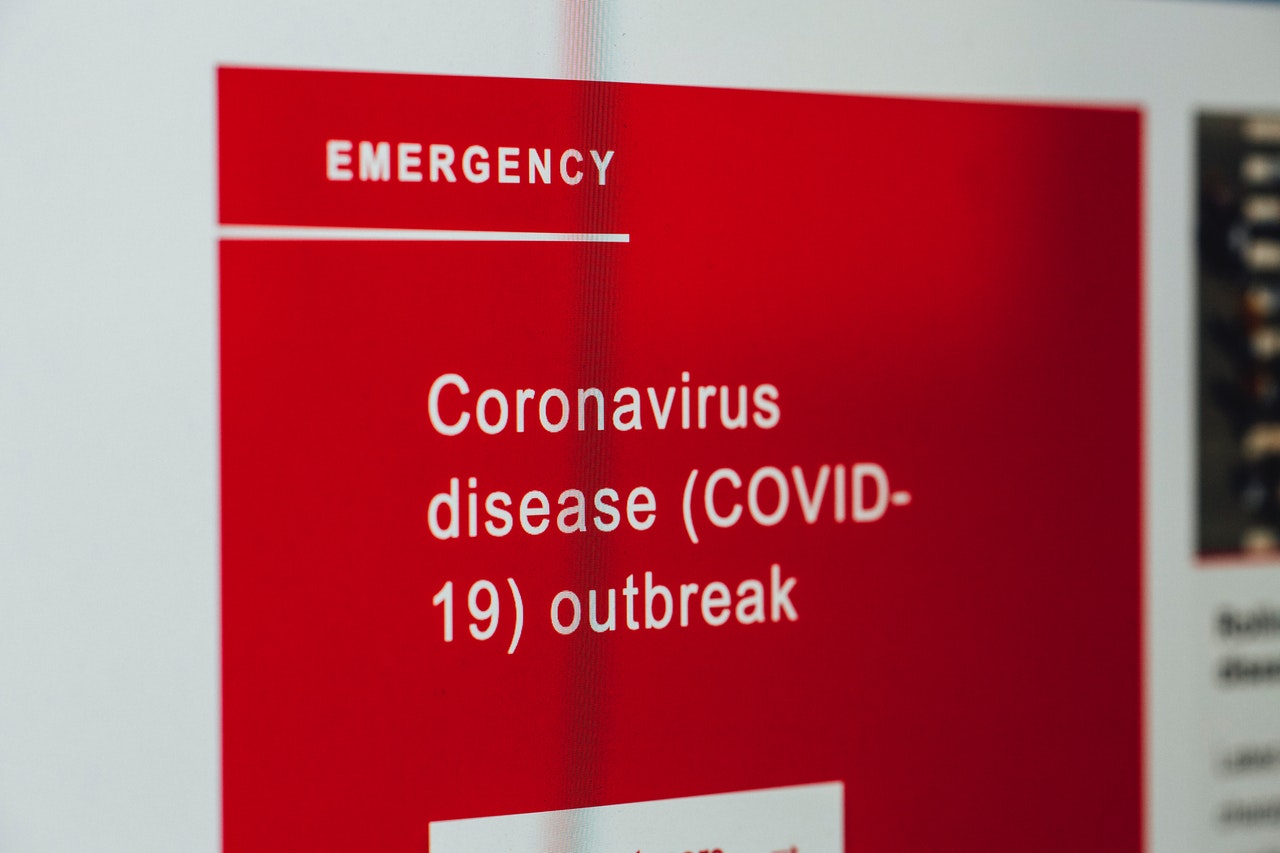 Coronavirus sign on screen