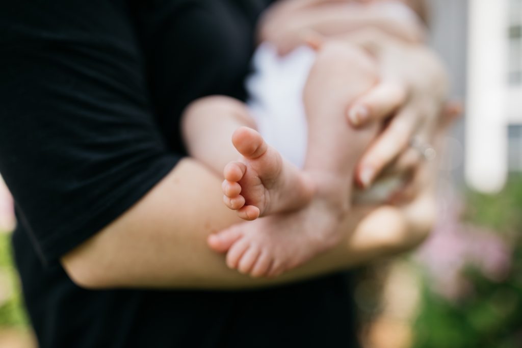 Photo of a baby being breastfed