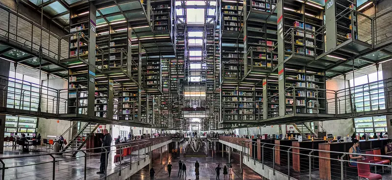 Photo of Vasconcelos Library, Mexico City. 