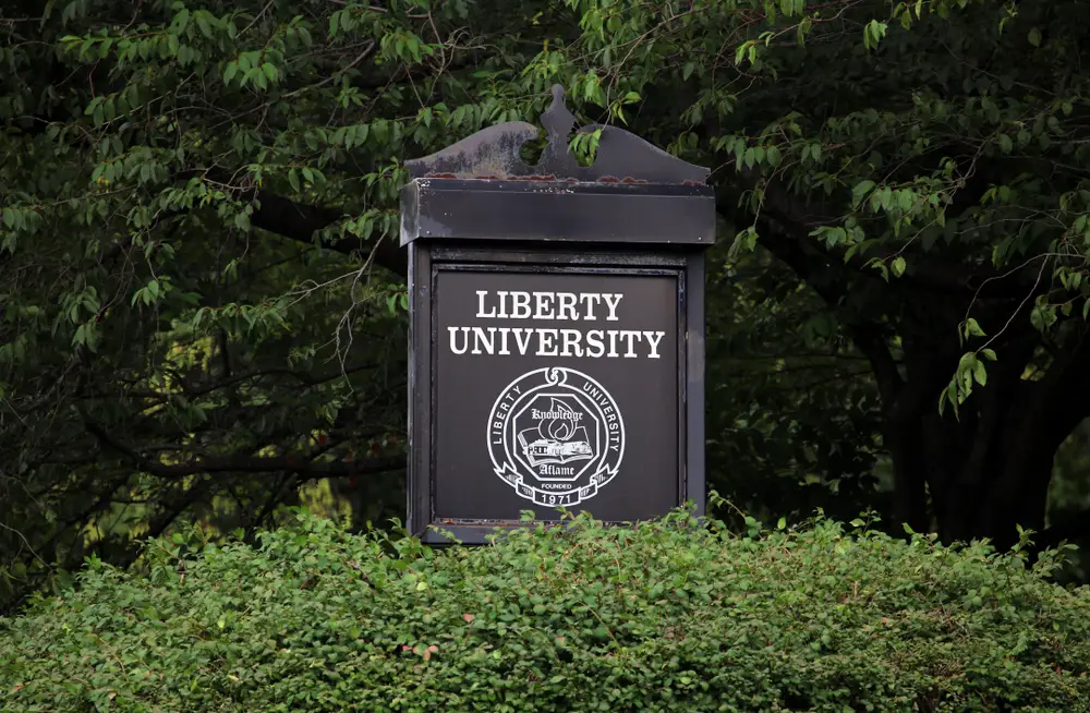 Entrance to Liberty University in Lynchburg, Virginia, one of the largest Christian universities in the world