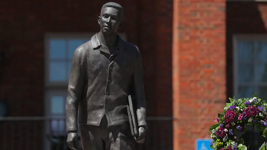 Statue of Joseph Vaughn at Furman University.