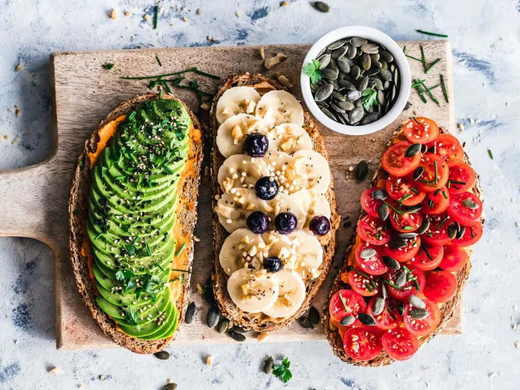 Meat-free toasts for a meal.