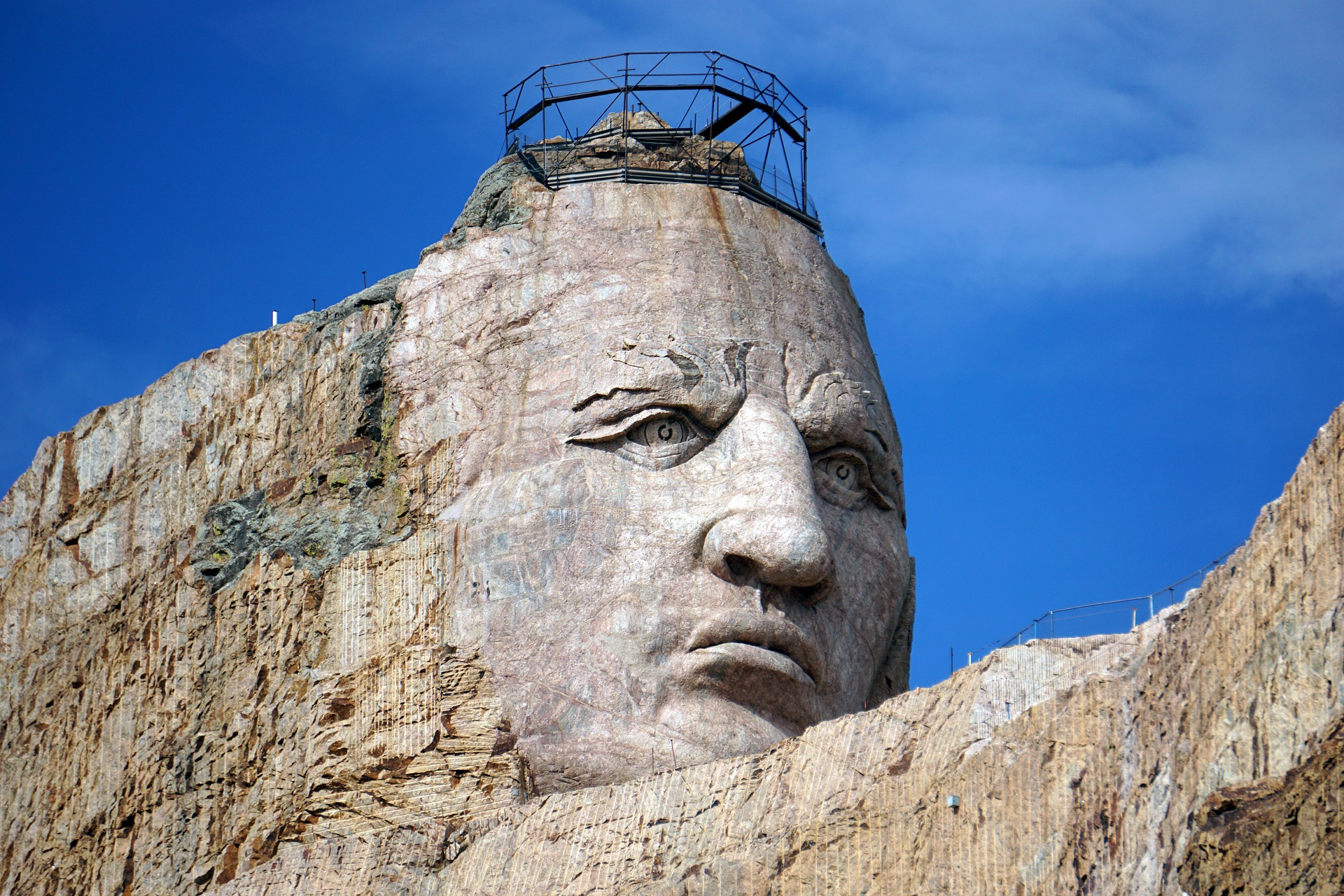 Crazy Horse is the world's largest mountain carving located in the Black Hills of South Dakota.