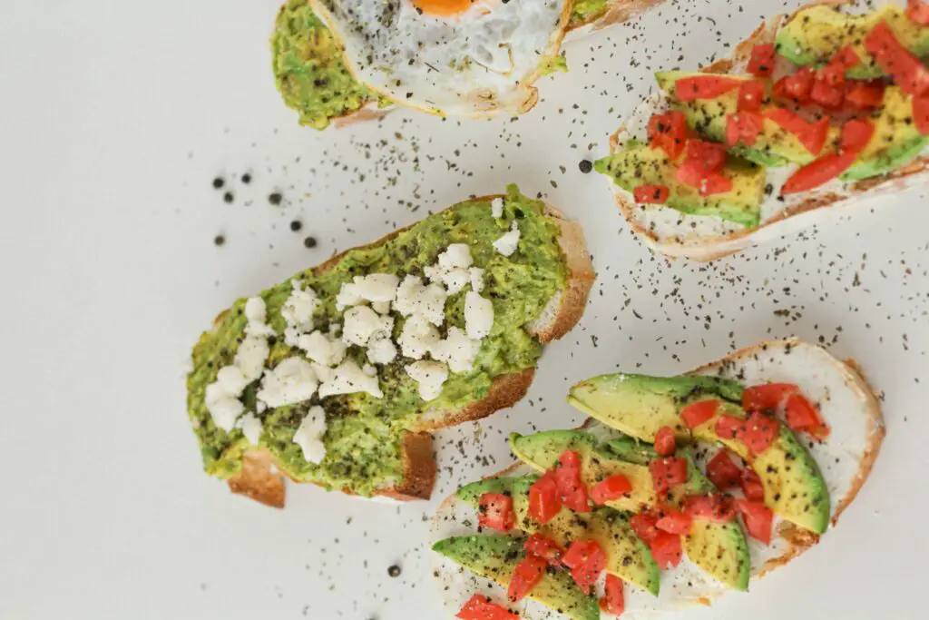 top-down-view-of-avocado-on-toast-with-toppings