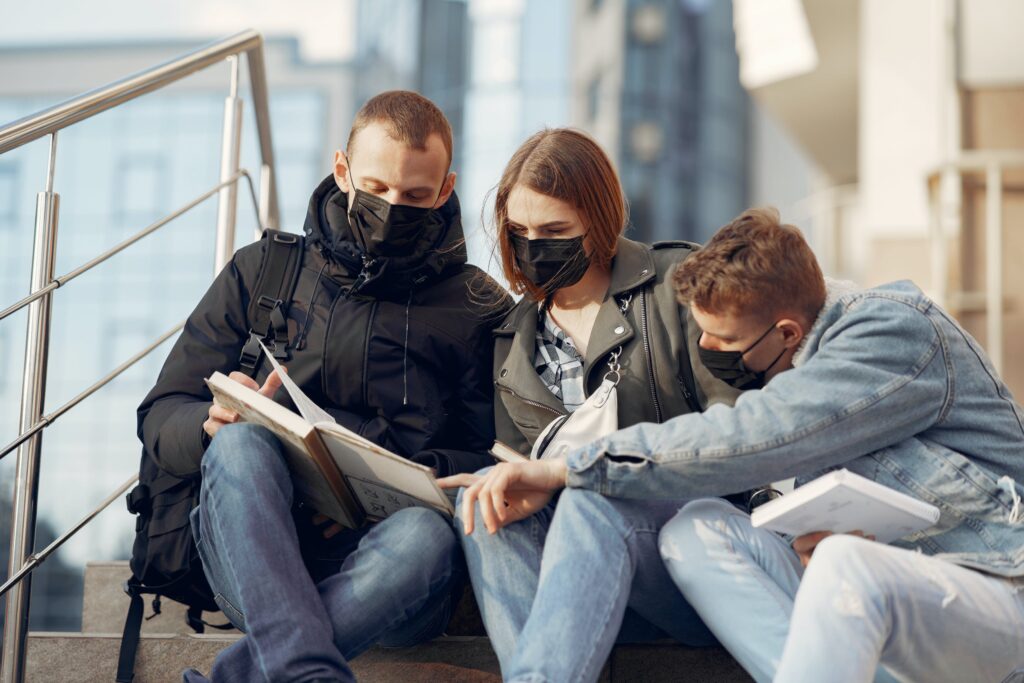 Students with masks