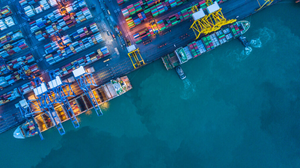 aerial-view-of-container-and-cargo-ships