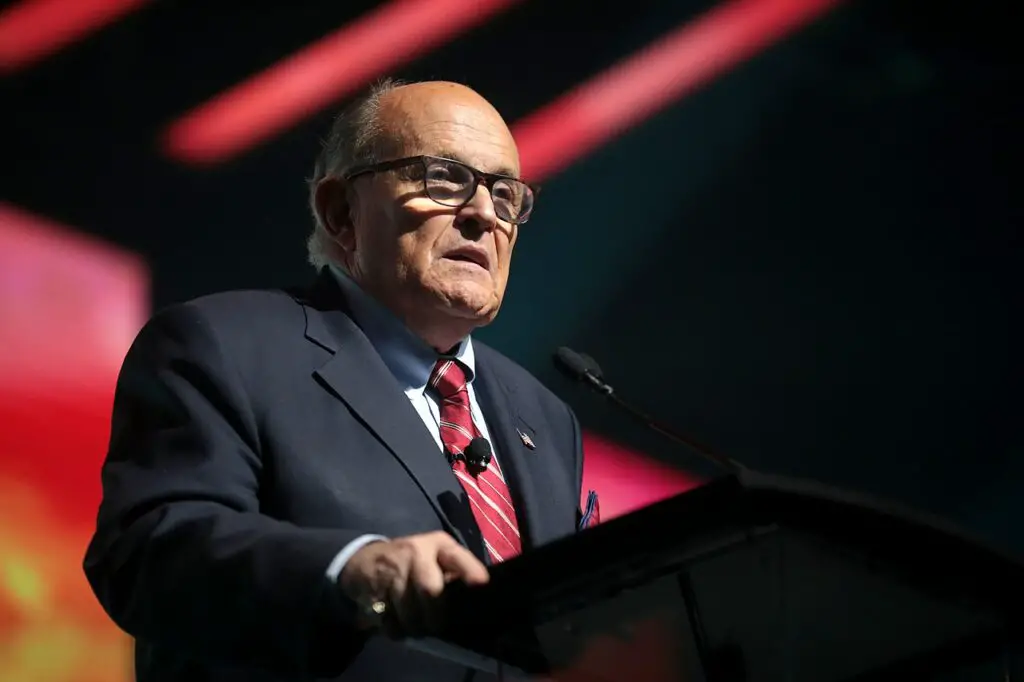Rudy Giuliani speaking in 2019