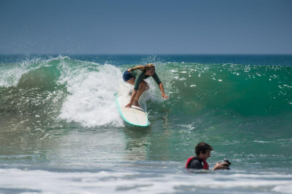 Woman surfing