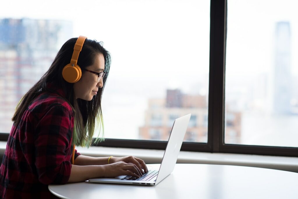 undocumented student in a video call session with her family