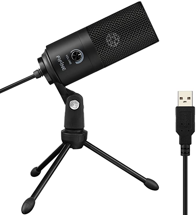 Black FIFINE K669B mic with USB cable  a great tech gadget for college students