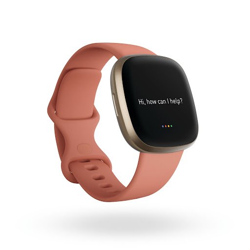 Fitbit Versa 3 smartwatch with pink strap