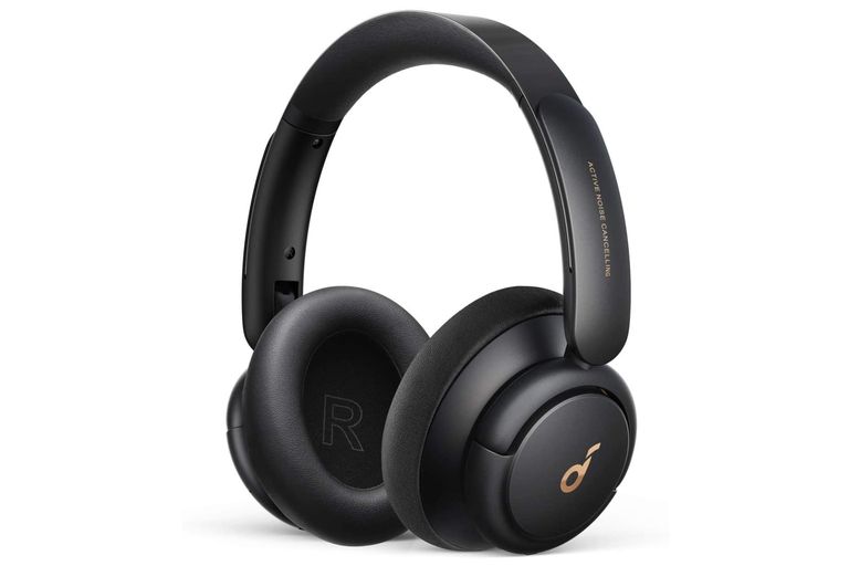 A pair of black Anker Soundcore Life Q30 headphones