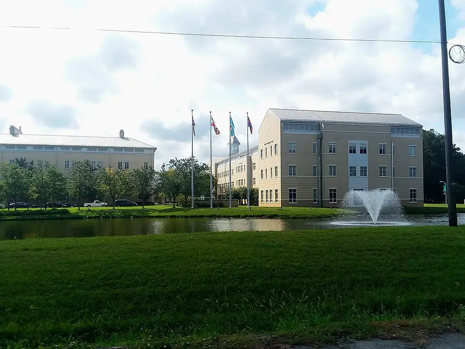 A campus shot of different buildings in Wor-Wic Community College