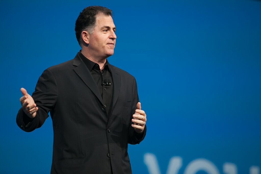 Michael Dell gives a speech at a conference in 2011