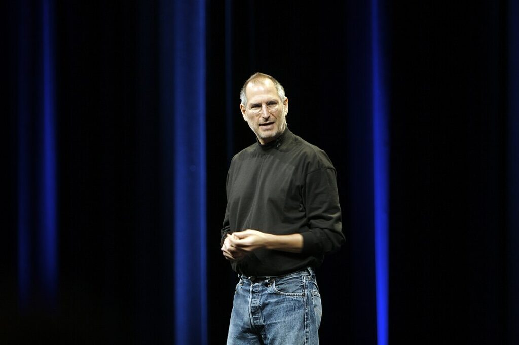 Steve Jobs giving his keynote speech at the 2007 Apple's Worldwide Developer's Conference