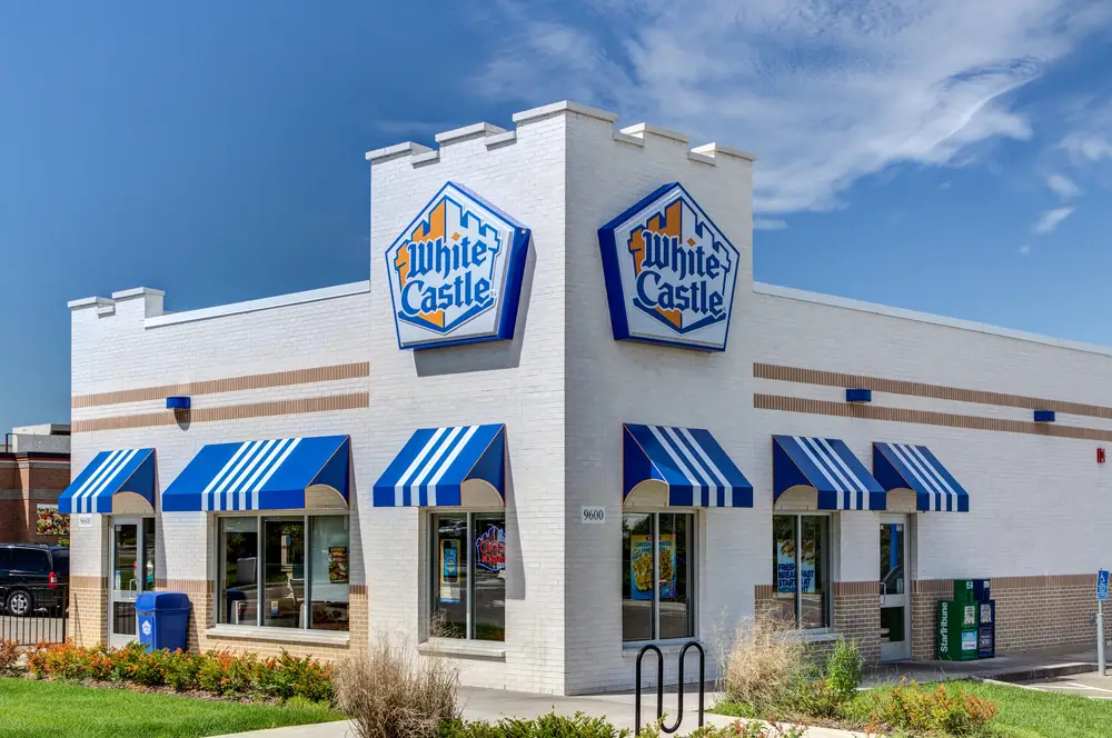 Exterior of the White Castle restaurant during the day